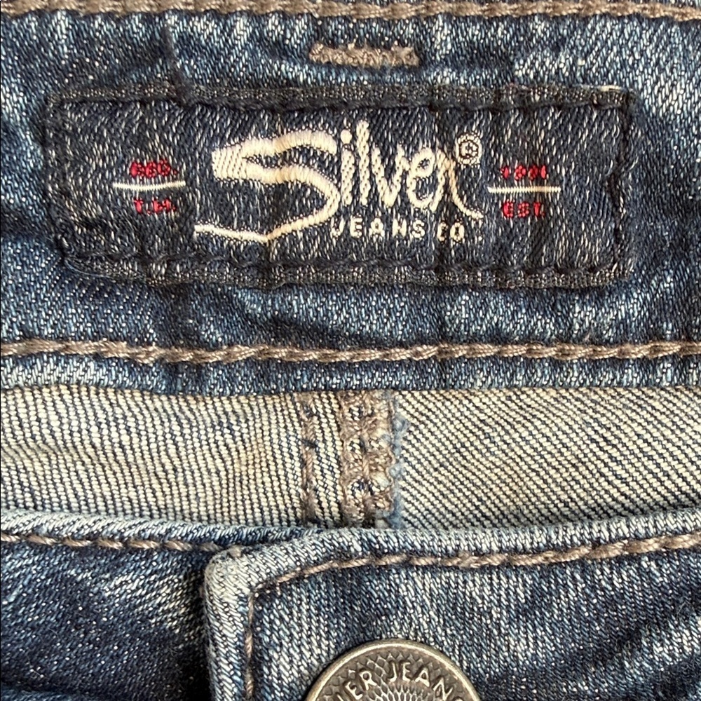 Silver Jeans Classic Dark Blue Skinny Jeans with Low High Ankles - Picture 9 of 10